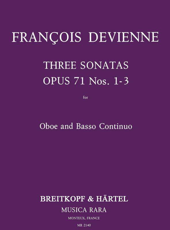 Devienne, 3 Sonatas op. 71 (Ob,Bc=Kbd) (Musica Rara)