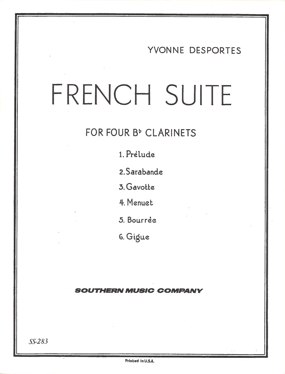 Desportes, French Suite (4Bb Cl) (Southern)