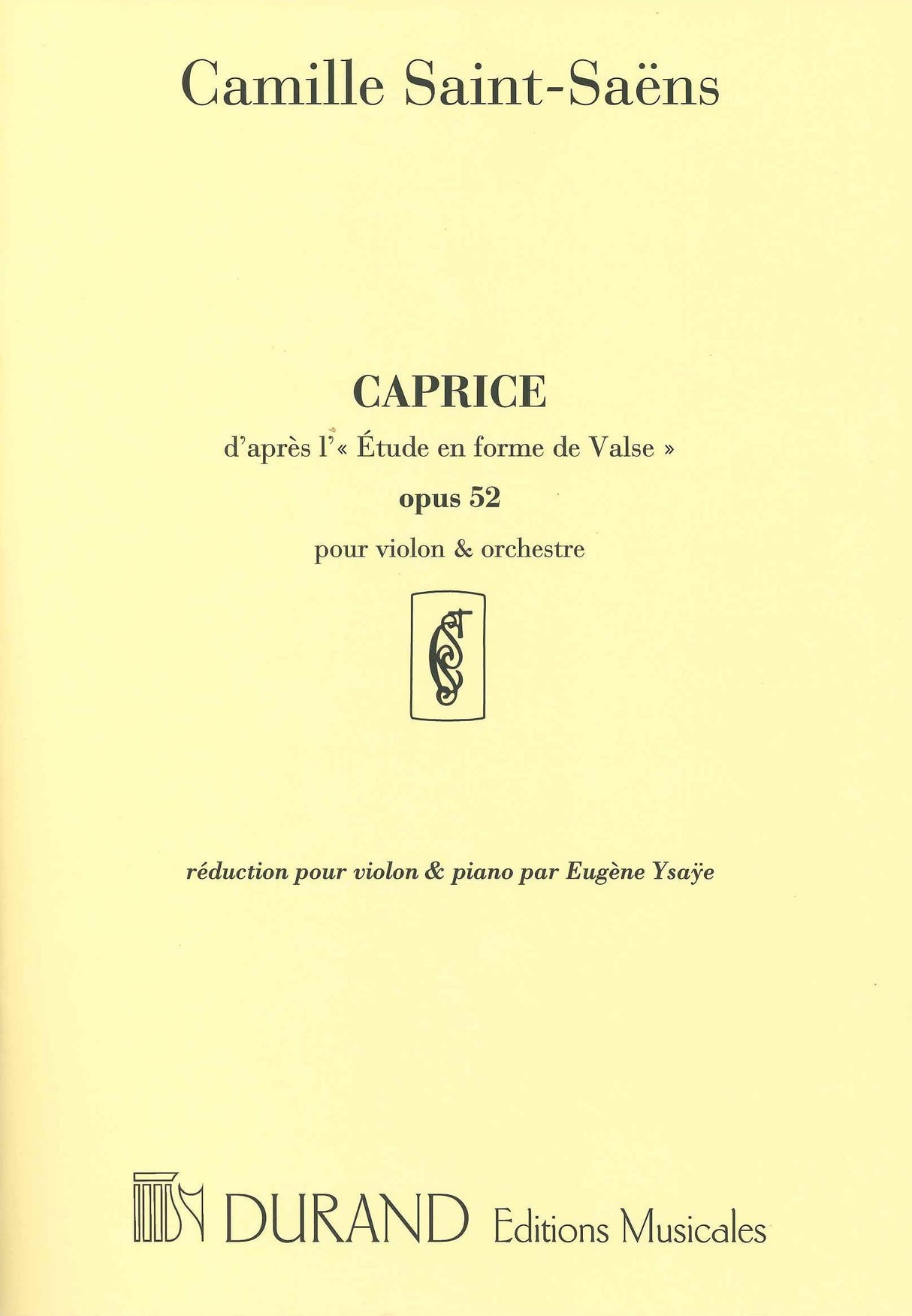 Saint-Saens, Caprice op. 52/6 (Ysaye) (Durand)
