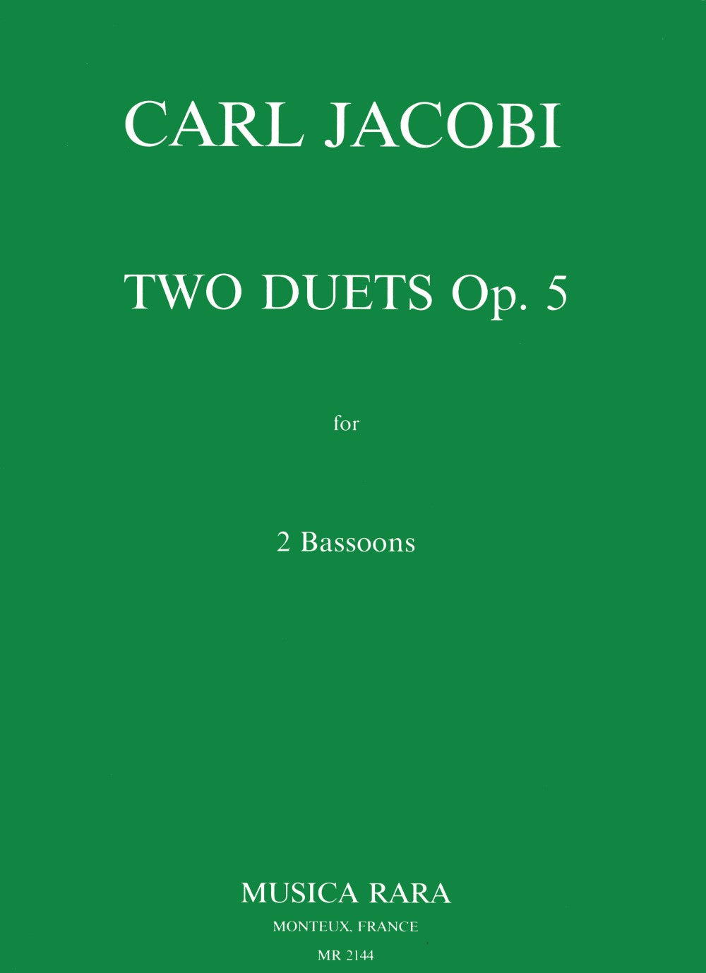 Jacobi, 2 Duets op. 5 (Musica Rara)