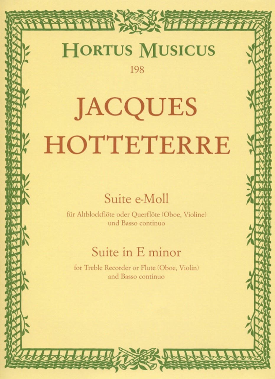 Hotteterre, Suite op.5/2 in e (A.Rec,Bc) (Barenreiter)