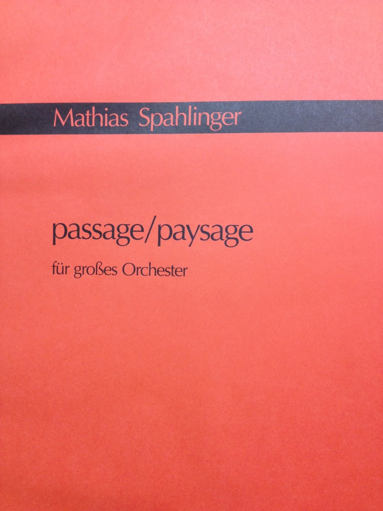 Spahlinger, Passage/Paysage (60cm) (Breitkopf)