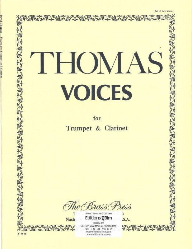 Thomas, Voices (Trp,Cl) (Brass Press/Bim)
