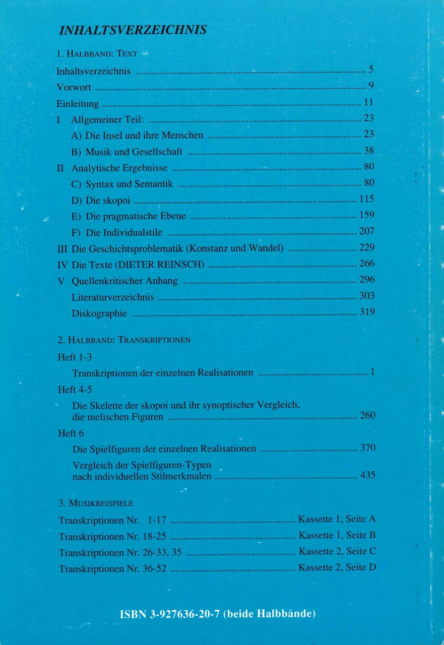 Volksmusik der Insel Karpathos (7 Vols.) (Edition Re)