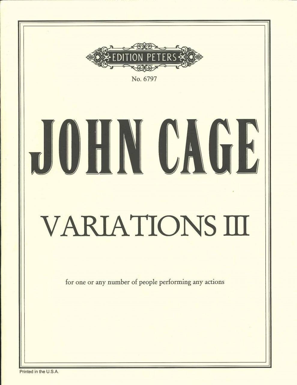 Cage, Variations 3 (Peters)