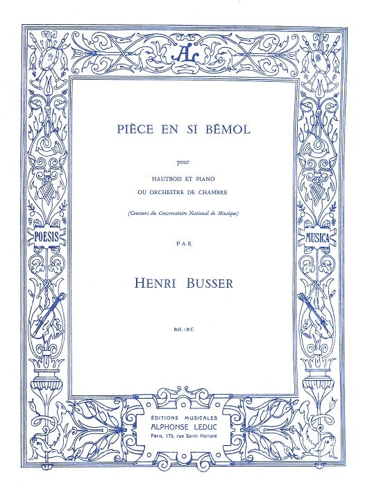 Busser, Piece en Si bemol op.22 (Leduc)