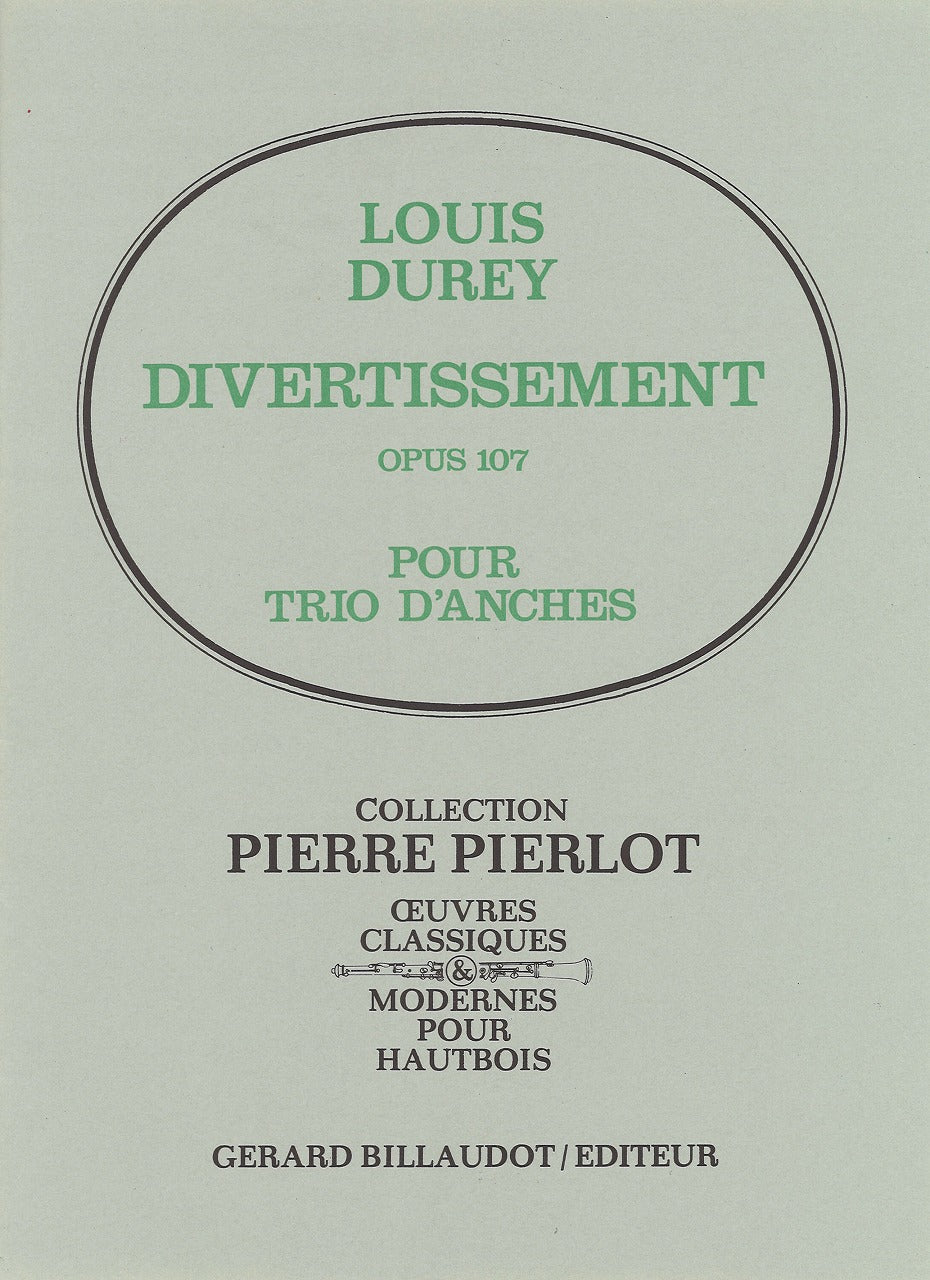 Durey, Divertissement op. 107 (Ob,Cl,Bn) (Billaudot)