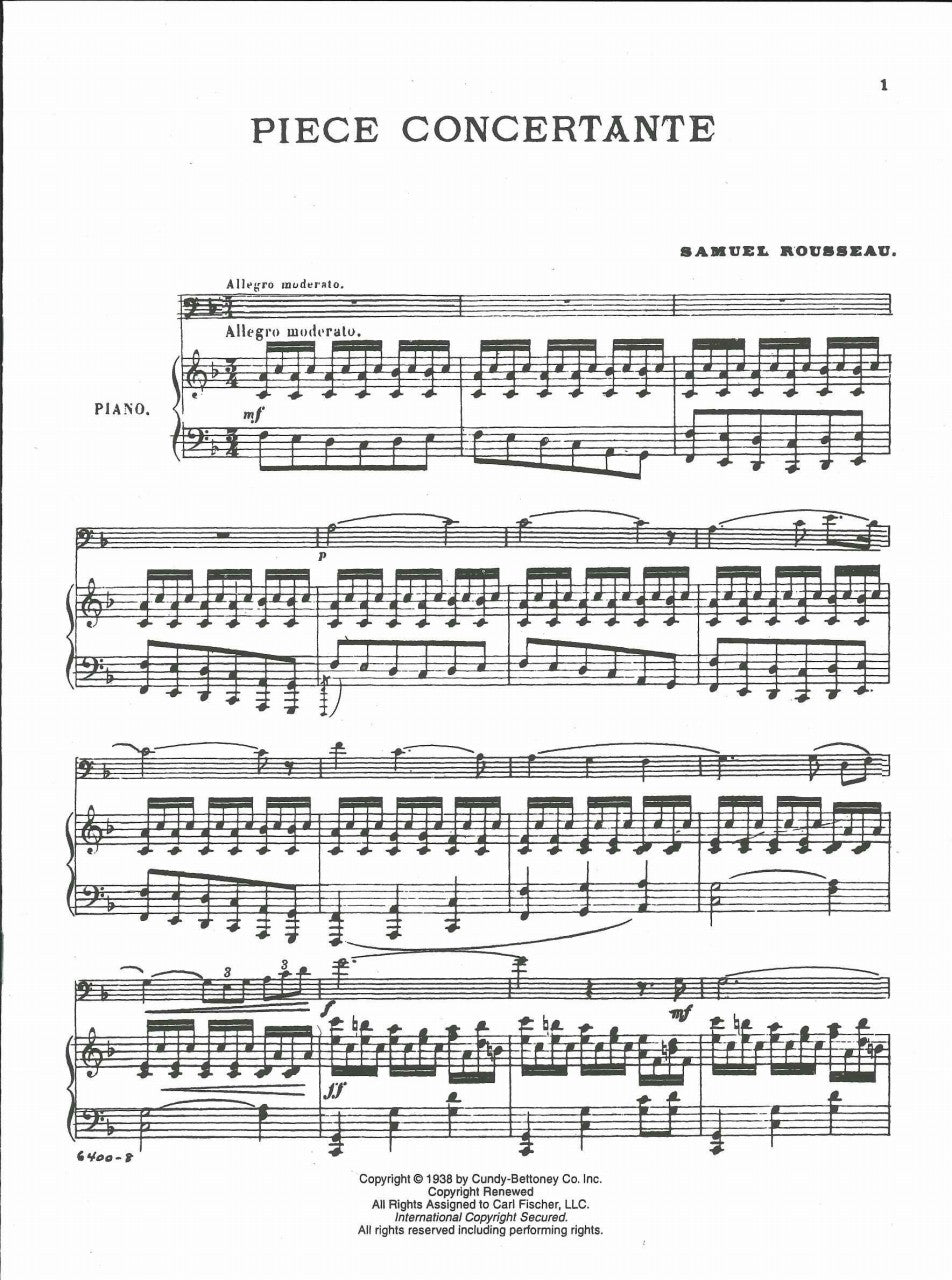 Rousseau, Piece concertante (Carl Fischer)