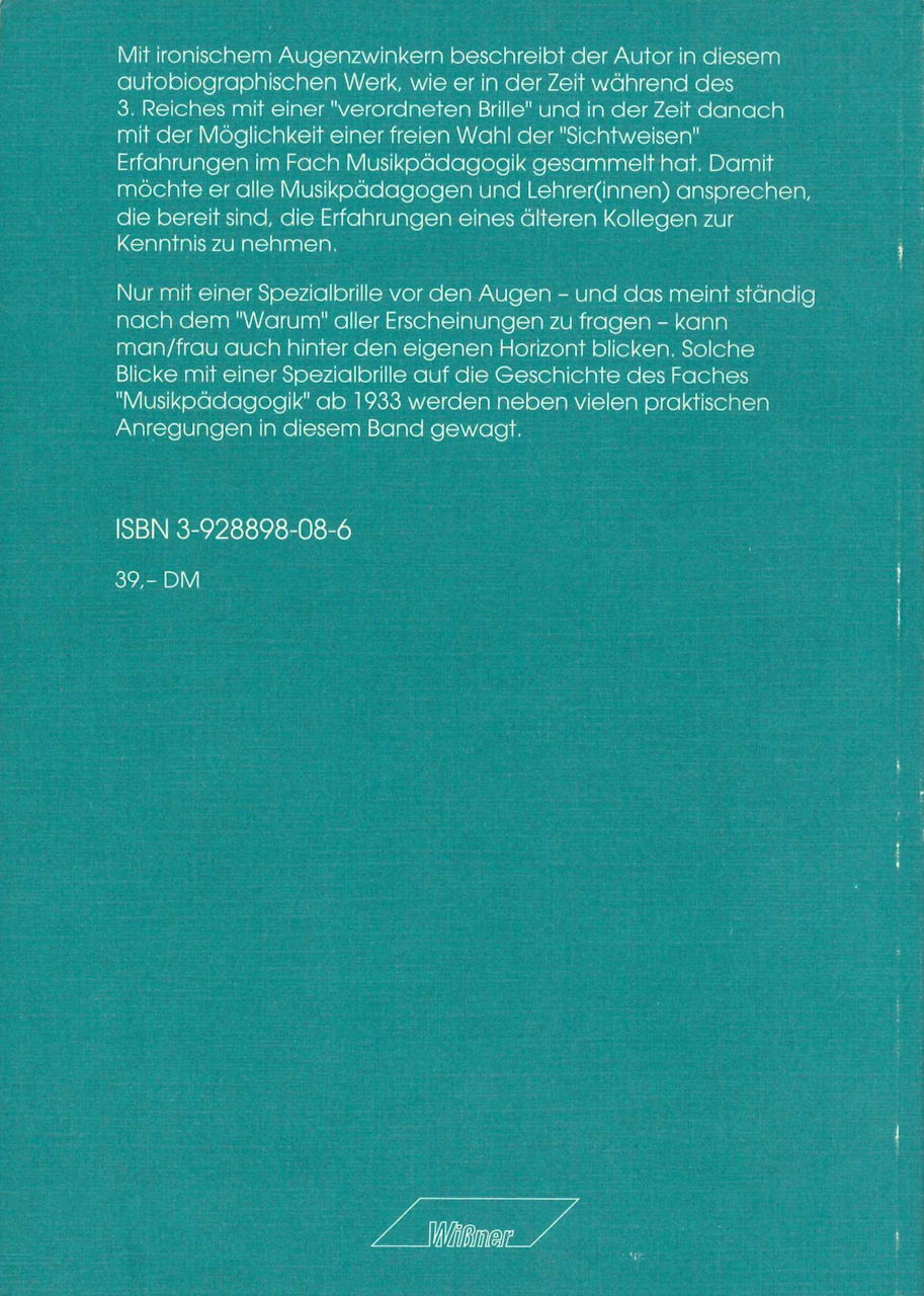 Segler, Die Brillen auf meiner Nase (Wissner)