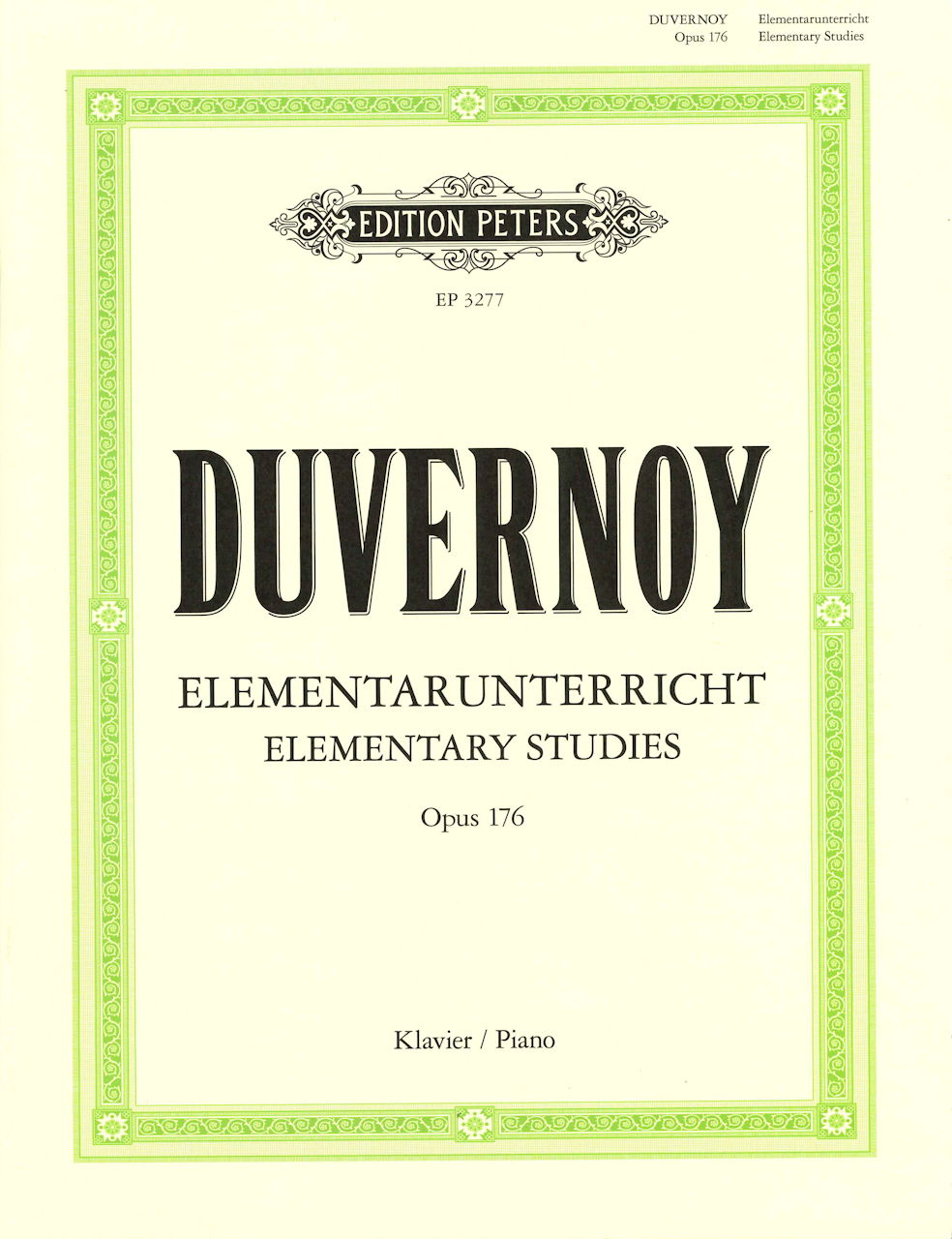 Duvernoy, Elementar-Unterricht op. 176 (Peters)