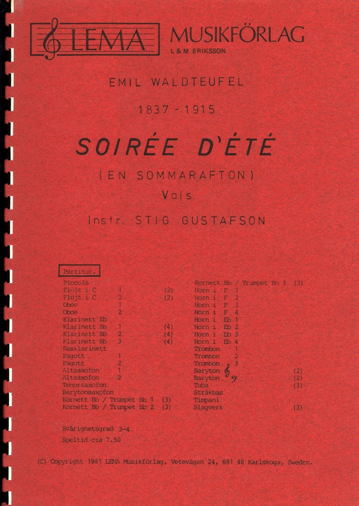 Waldteufel, Soiree d'ete (Gustafson) (Lema Music)