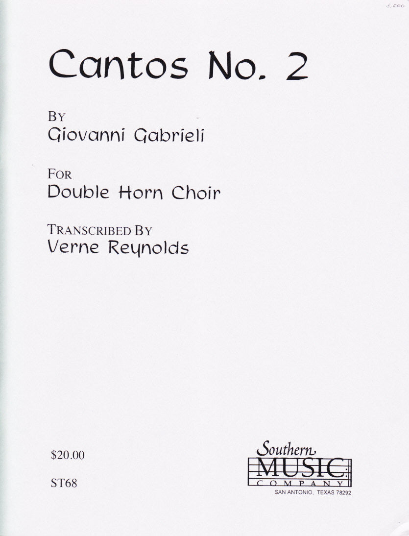 Cantos 2: Gabrieli, Canzoni (8Hn) (Southern)