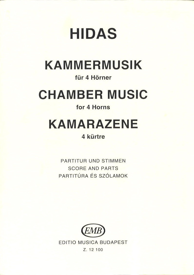 Hidas, Chamber Music for 4 Horns (Editio Musica Budapest)