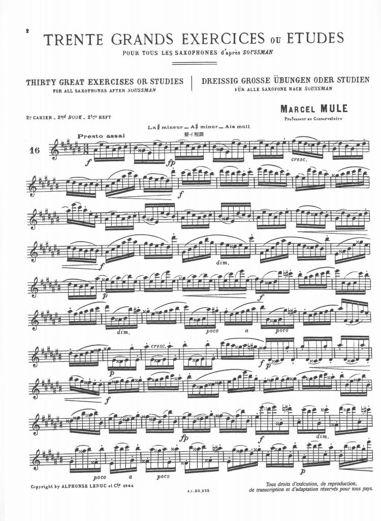 Mule, 30 Grands Exercices ou Etudes, 2 (Leduc)