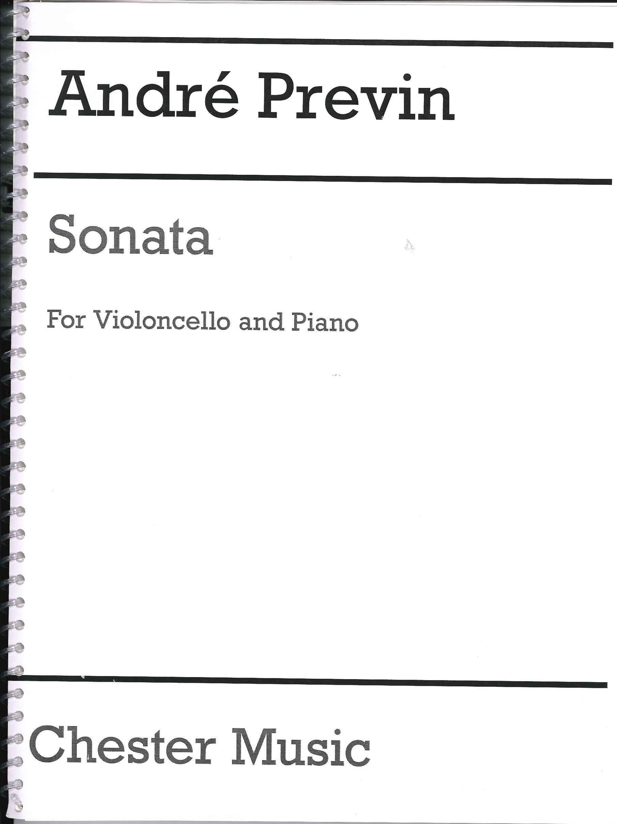 Previn, Sonata for Cello & Piano (1993) (Chester)