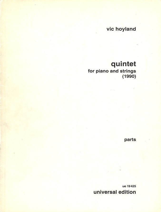 Hoyland, Quintet for Piano and Strings (Universal)