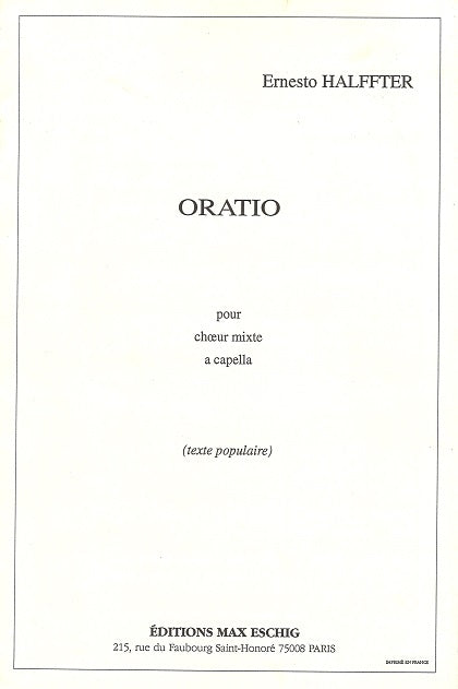 Halffter,E., Oratio (SATTBrBs,Pf) (Eschig)