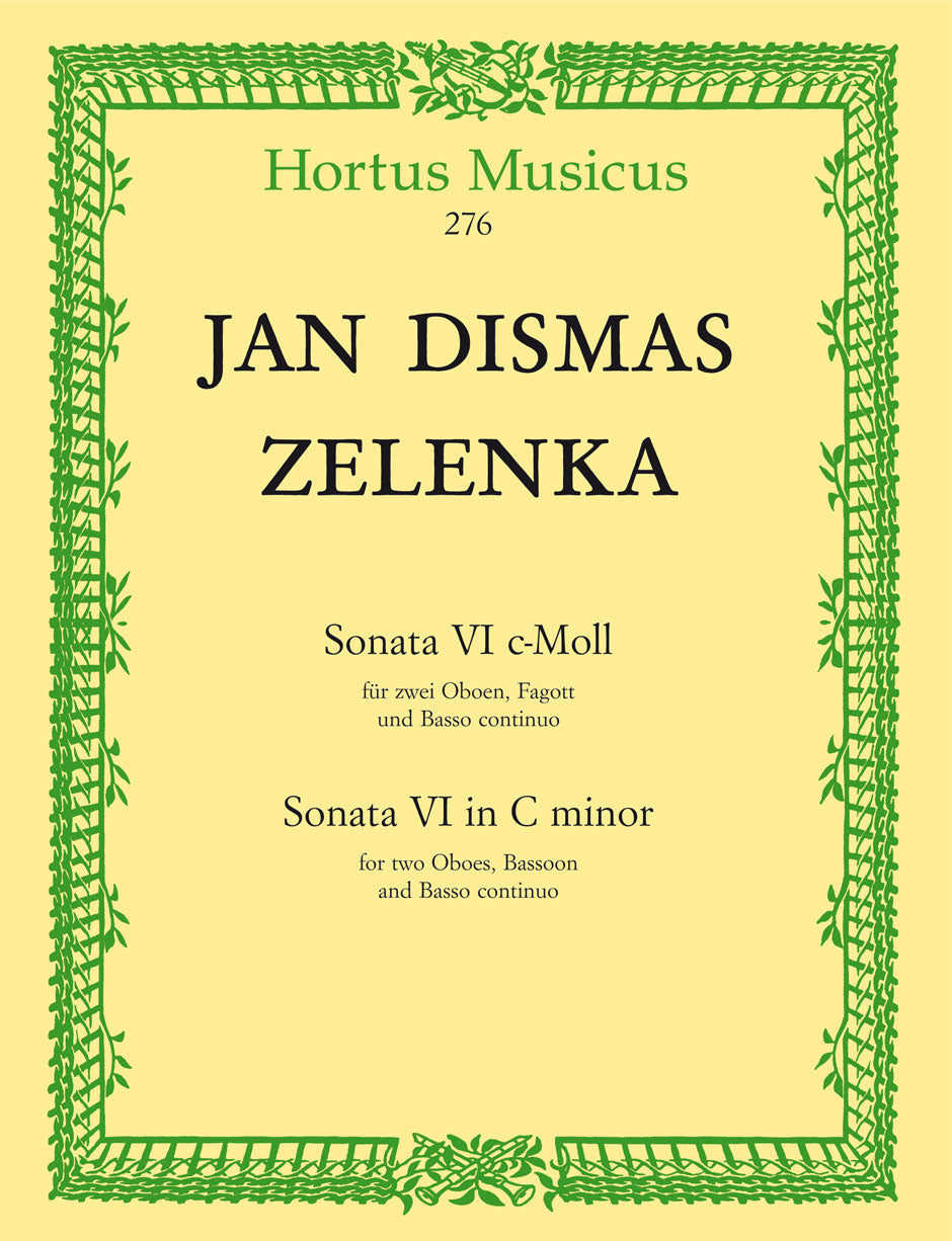 Zelenka, Sonata No. 6 in c (2Ob,Bn,Bc) (Barenreiter)