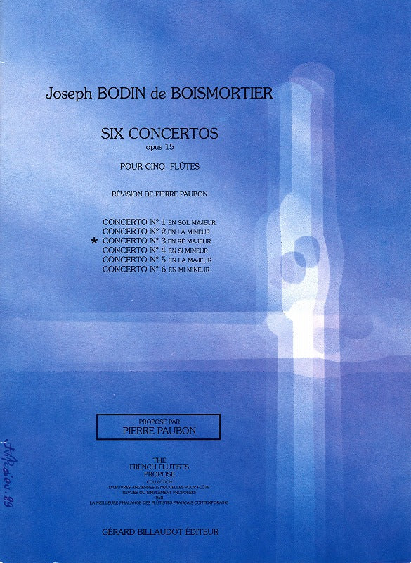 Boismortier, Concerto op. 15/3 (5Fl) (Billaudot)