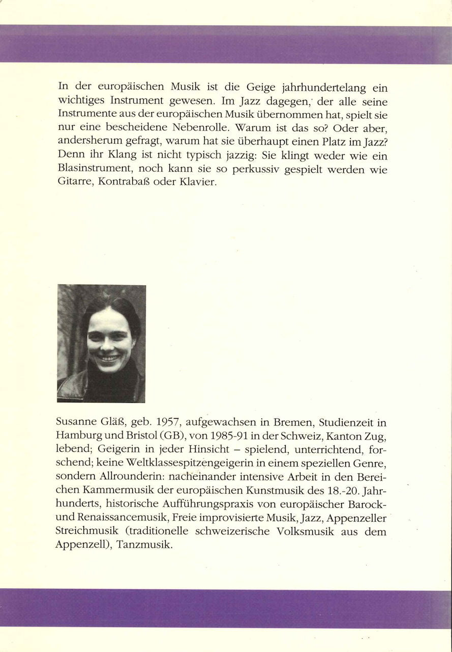 Glass, Die Rolle der Geige im Jazz (Peter Lang)