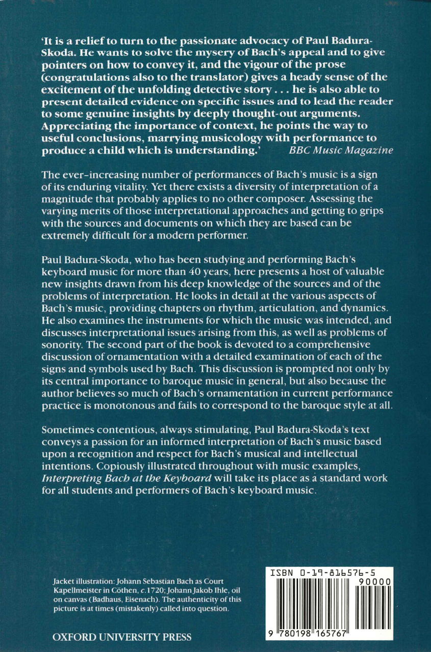 Interpreting Bach at the Keyboard (pap) (Clarendon Press)