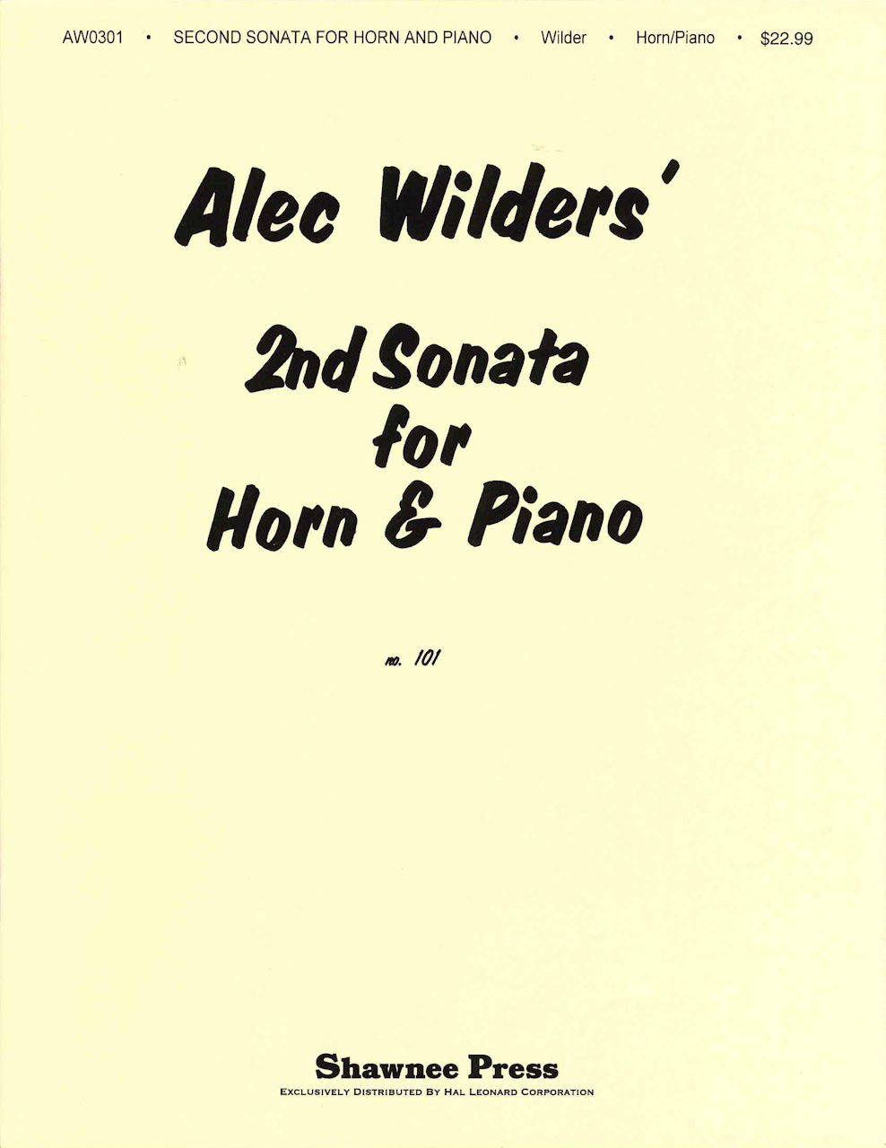 Wilder, Horn Sonata No. 2 (Shawnee Press)