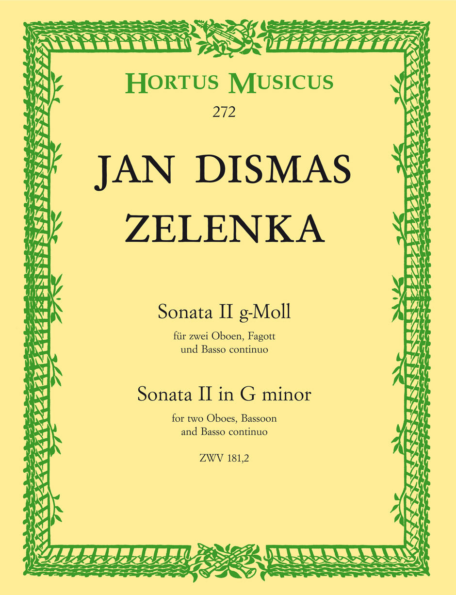 Zelenka, Sonata No. 2 in g (2Ob,Bn,Bc) (Barenreiter)