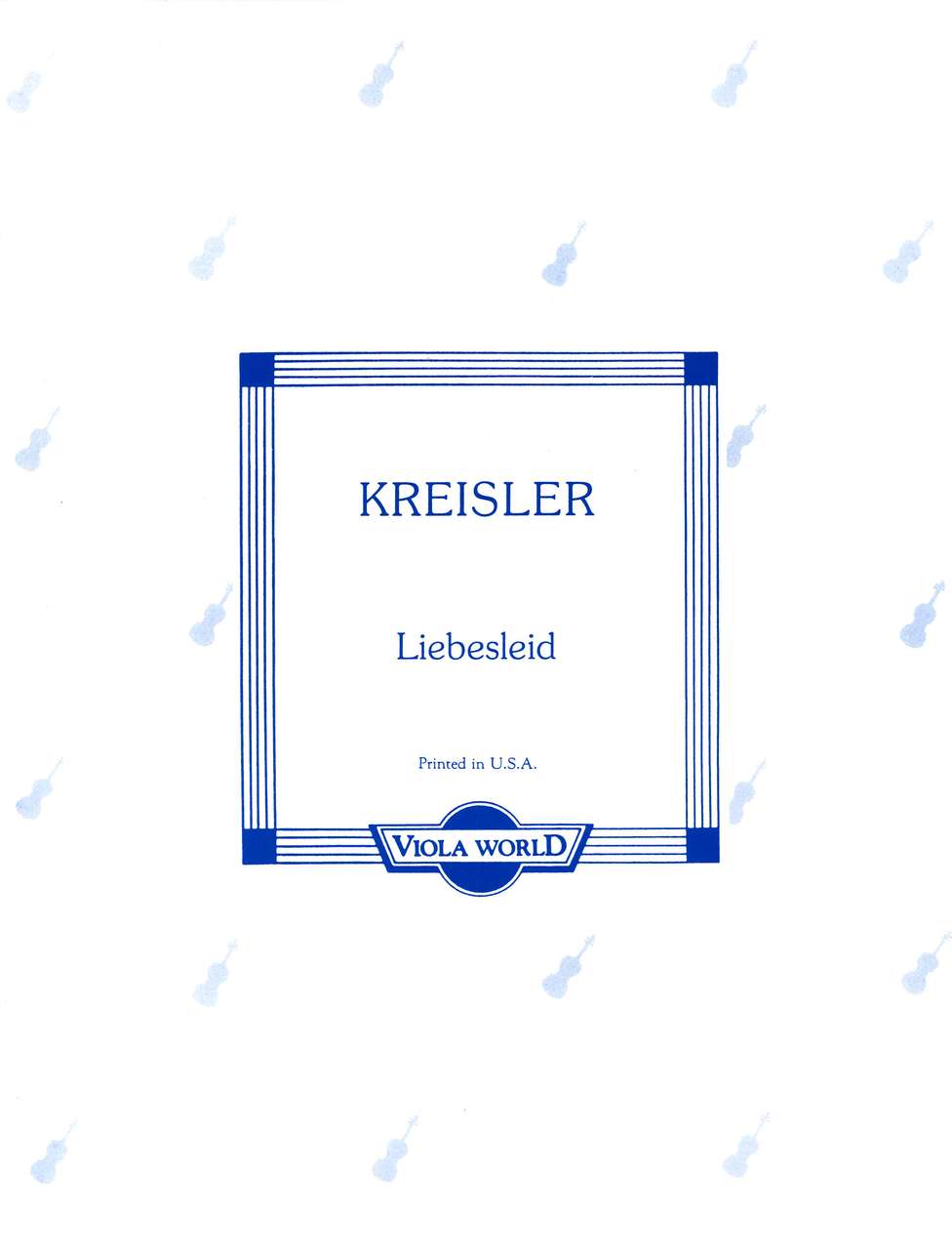 Kreisler, Liebesleid (Viola World)