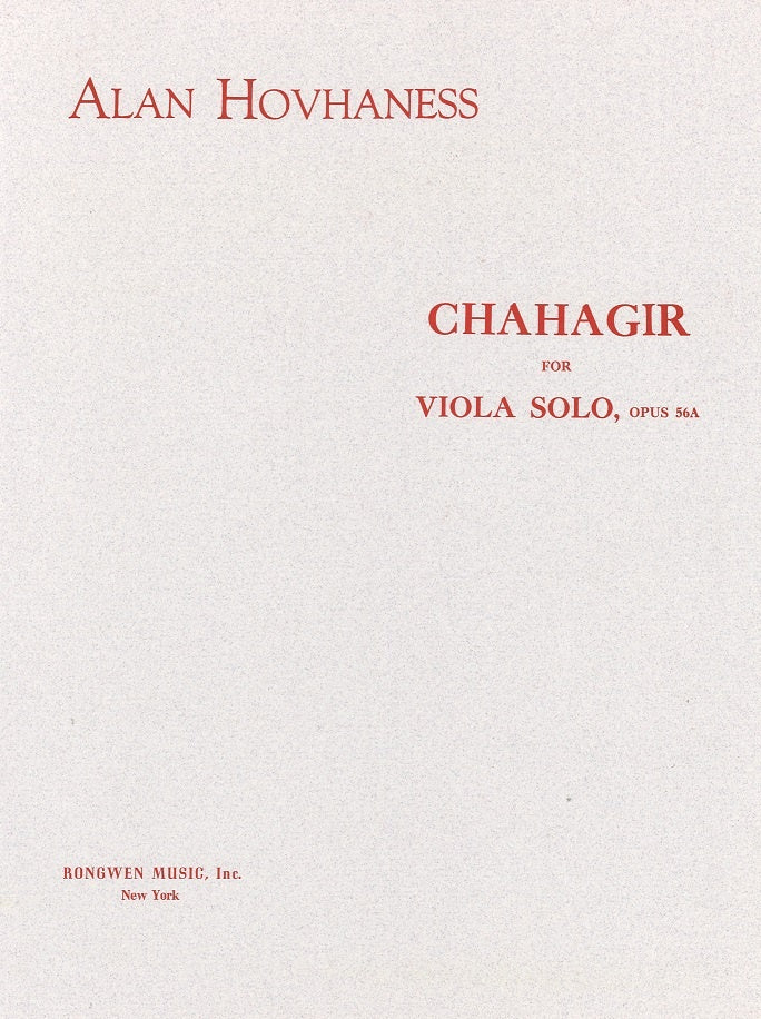 Hovhaness, Chahagir op.56a (Va solo) (Broude Bros.)