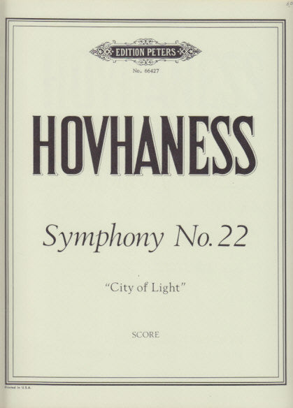 Hovhaness, Symphony No.22 City of Light (Peters)