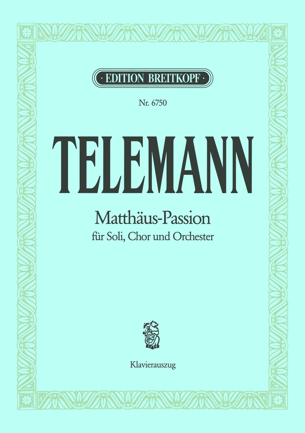 Telemann, Matthaus-Passion (K.Redel) (Breitkopf)