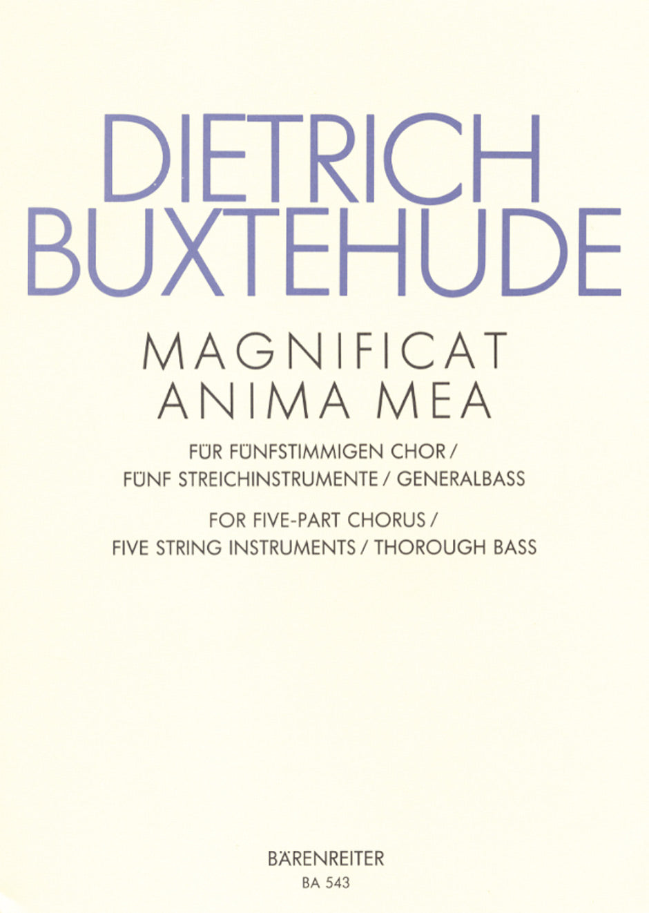 Buxtehude, Magnificat anima mea (Barenreiter)