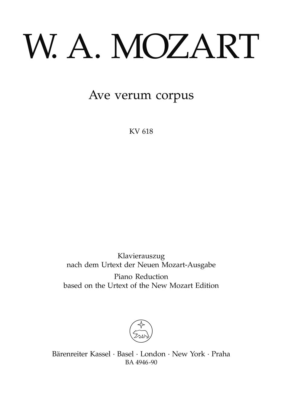 Mozart, Ave verum corpus KV 618 (Barenreiter)