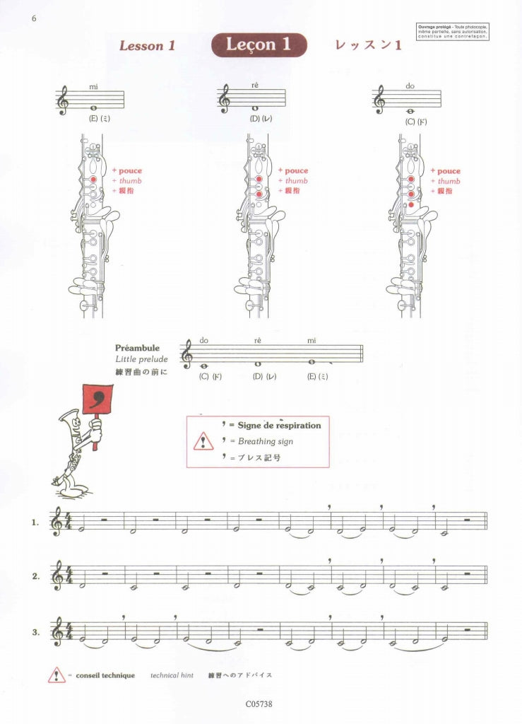 Hue, Apprenti clarinettiste 1 (Combre)