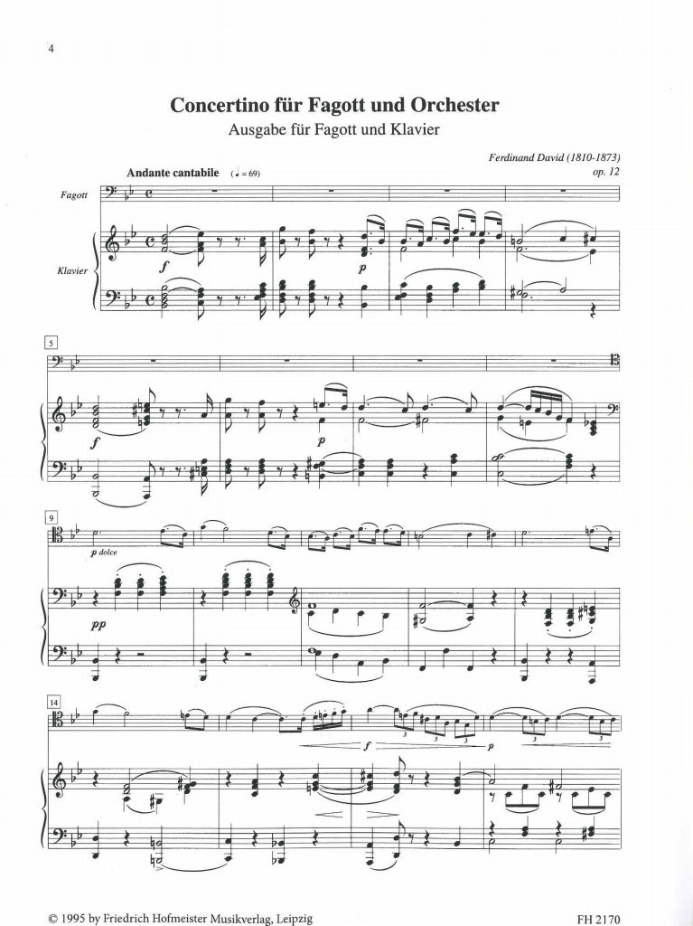David, Concertino op. 12 (Waterhouse) (Hofmeister)