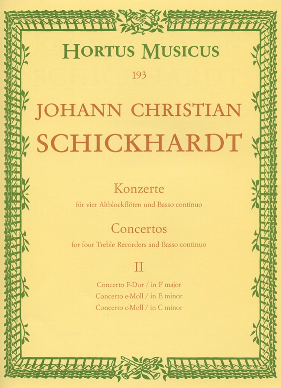 Schickhardt, Concerti, 2 (AAAA,Bc) (Barenreiter)