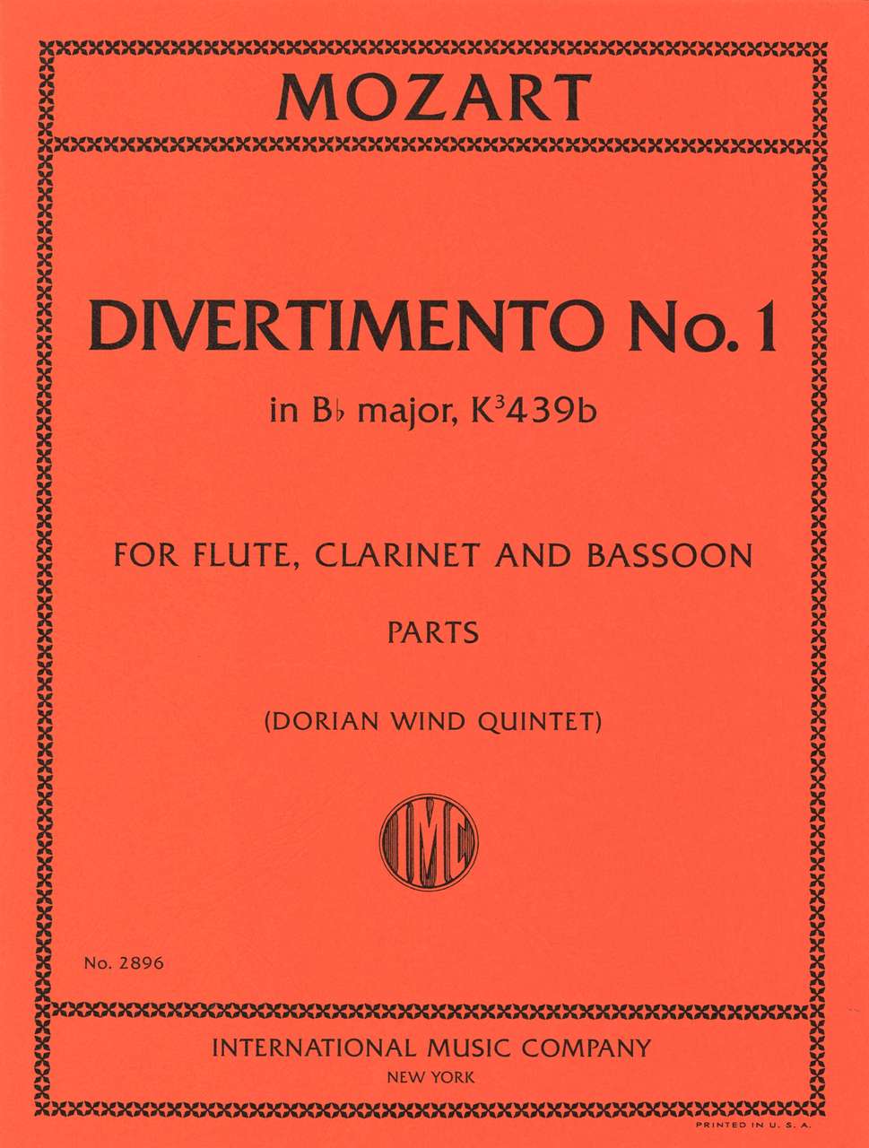 Mozart, Divertimento No. 1 (Fl/Cl/Bn) (IMC)