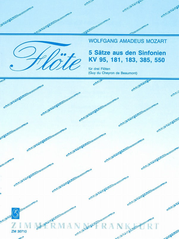 Mozart, 5 Satze aus den Sinfonien (3Fl) (Zimmermann)