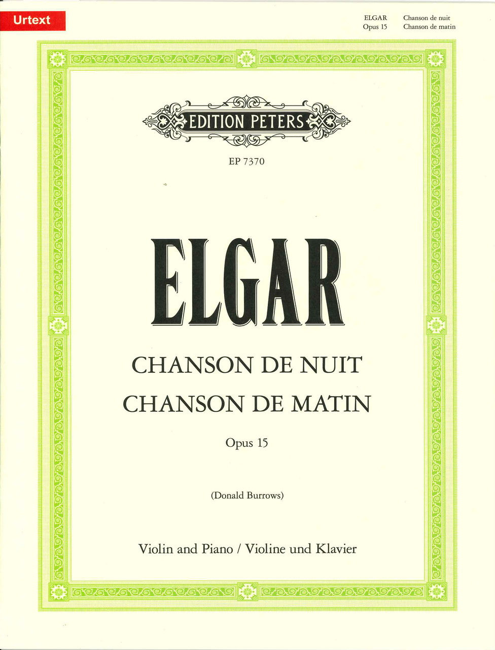 Elgar, Chanson de nuit; Chanson de matin (Peters)
