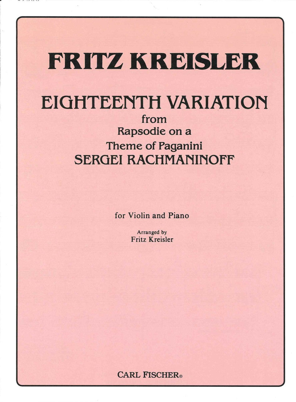 Rachmaninoff, 18th Variation fr. Rapsody (Carl Fischer)