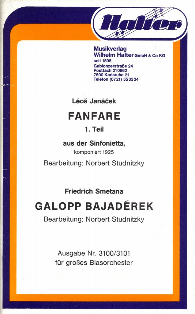 Janacek, Sinfonietta, Fanfare, etc. (Halter)