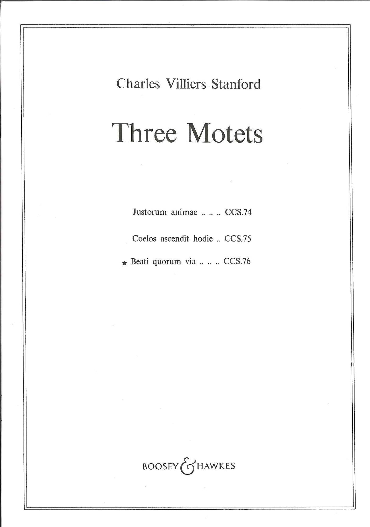 Stanford, Motet op. 38/3: Beati quorum (Boosey)