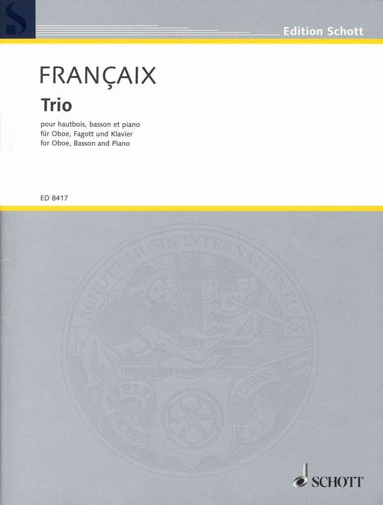 Francaix, Trio (1994) (Ob,Bn,Pf) (Schott)