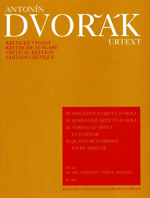 Dvorak, String Quartet No. 9 in d op. 34 (Supraphon)