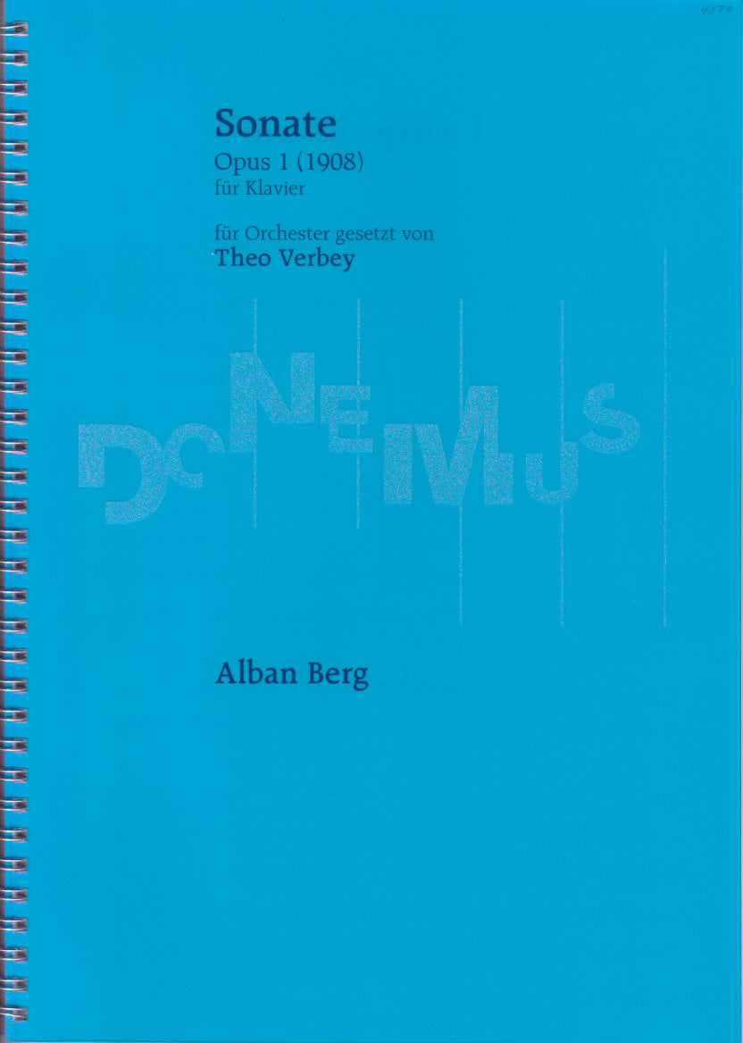 Berg/Verbey, Sonate op. 1 fur Orchester (Donemus)