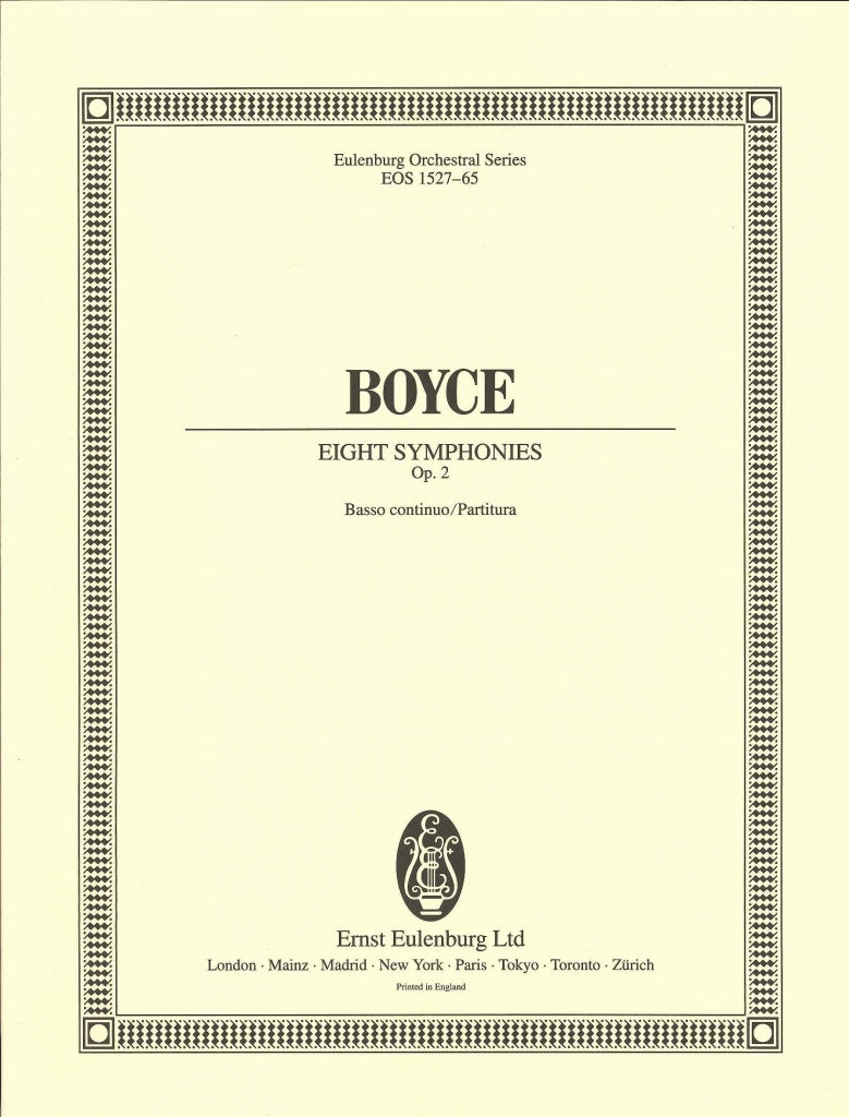 Boyce, 8 Symphonies op. 2 (Bc=Score) (Eulenburg/Breitkopf)