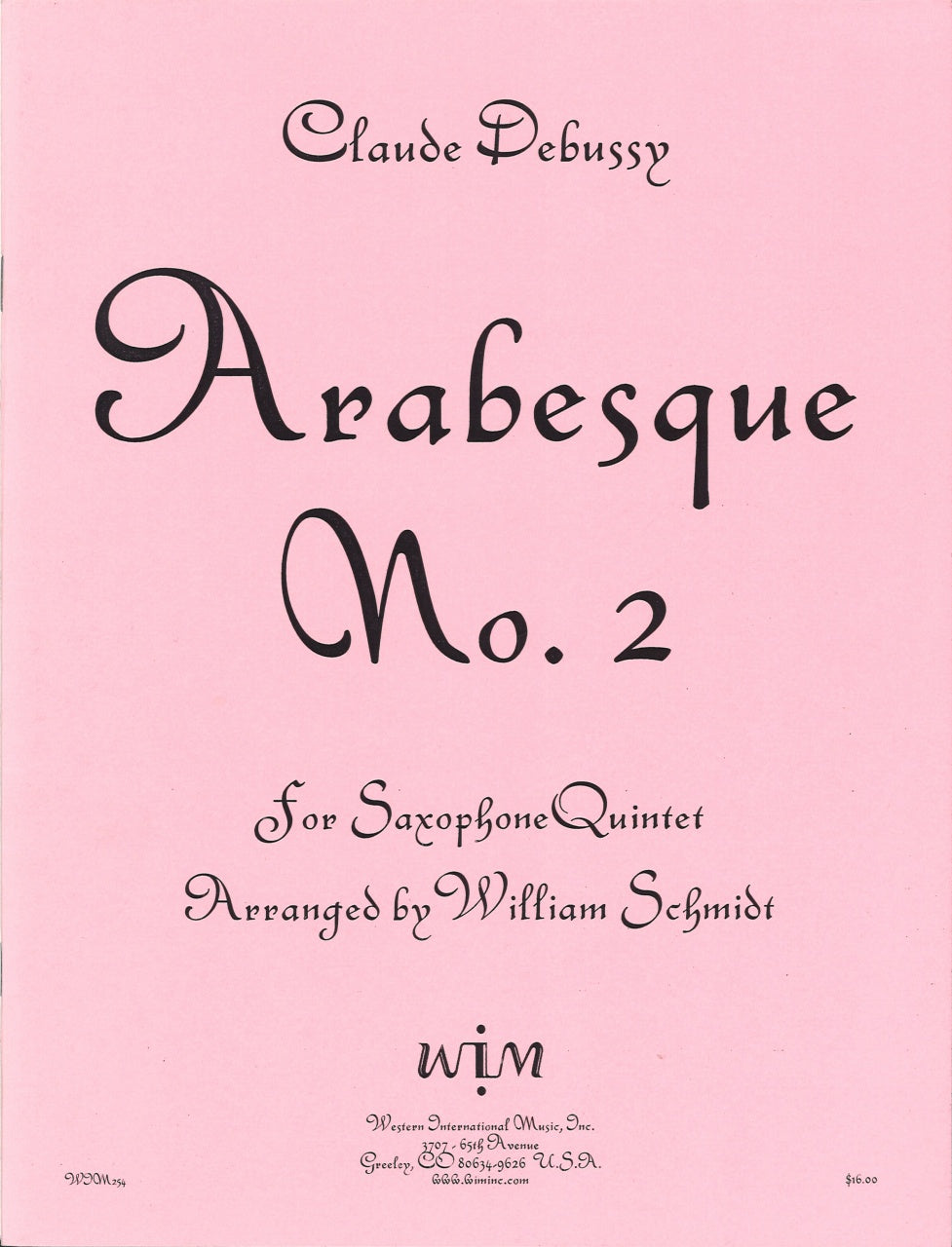 Debussy, Arabesque No.2 (SAATBr) (Western International Music)
