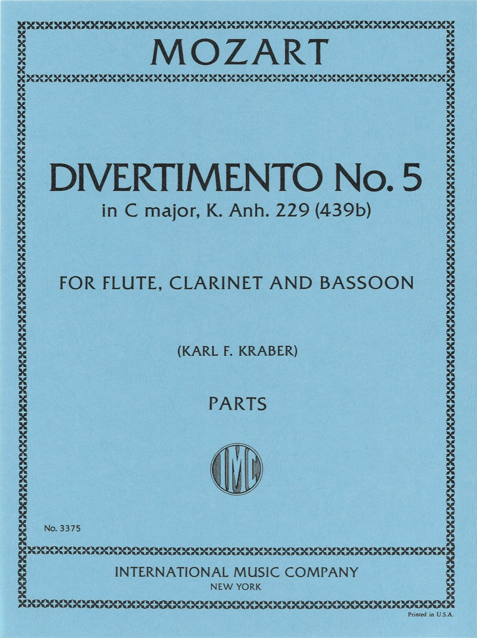 Mozart, Divertimento No. 5 (Fl/Cl/Bn) (IMC)