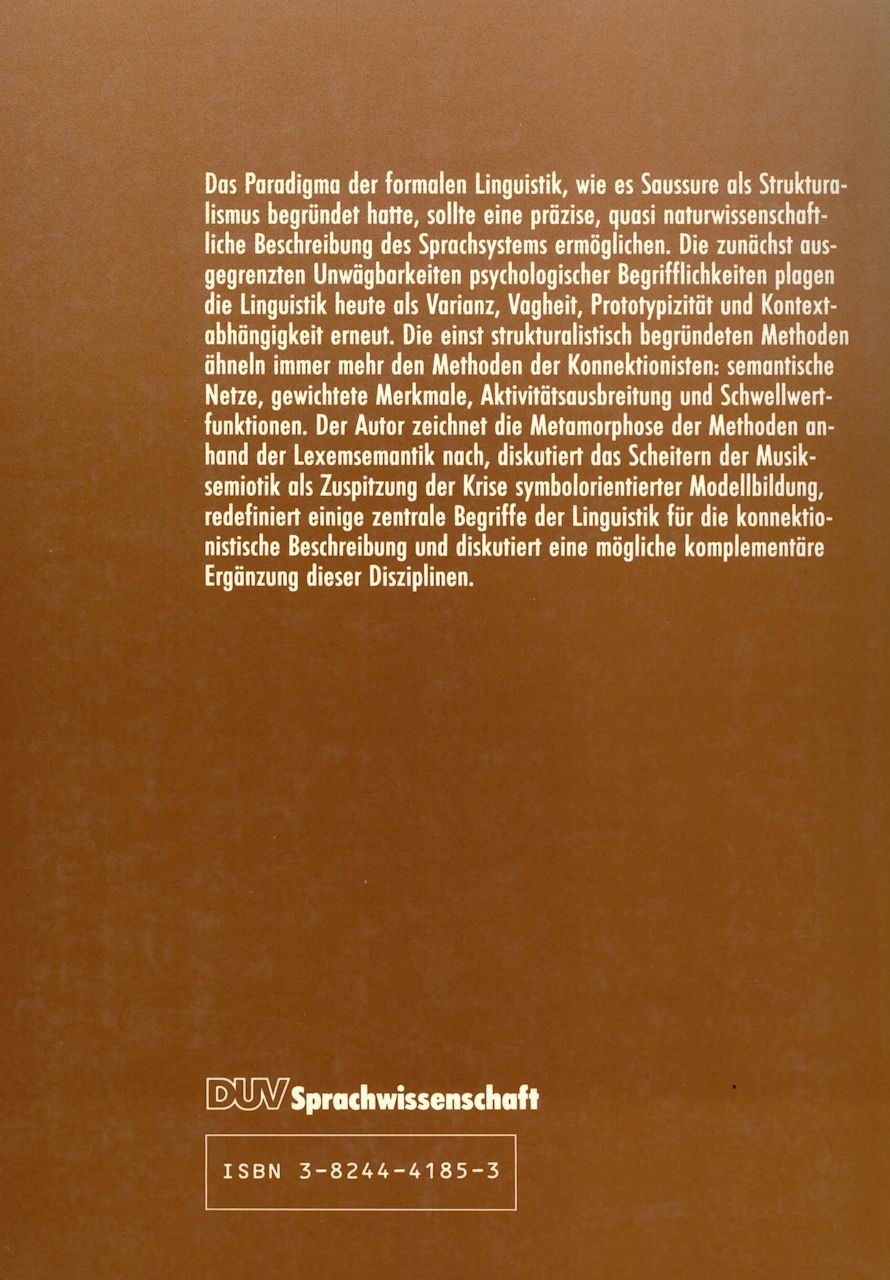 Koster, Von Saussure zum Konnektionismus (Deutscher Universitats Verlag)