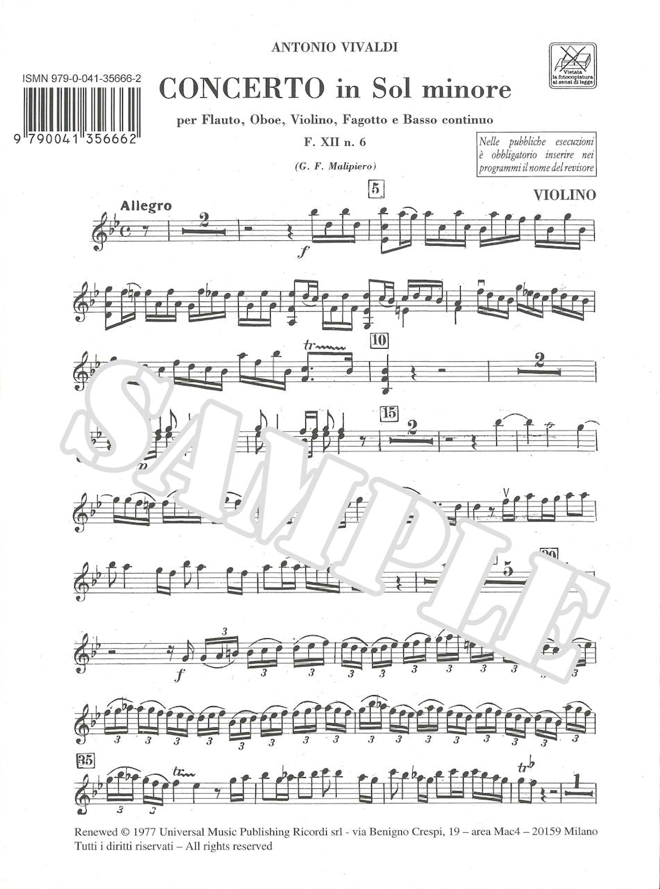 Vivaldi, Concerto in g F 12/6 RV 107 (Ricordi)